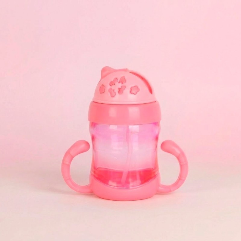 Copo Infantil Com Alça E Canudo Com Tampa 200ml