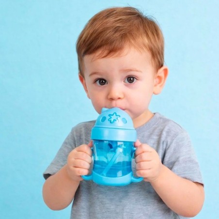 Copo Infantil Com Alça E Canudo Com Tampa 200ml