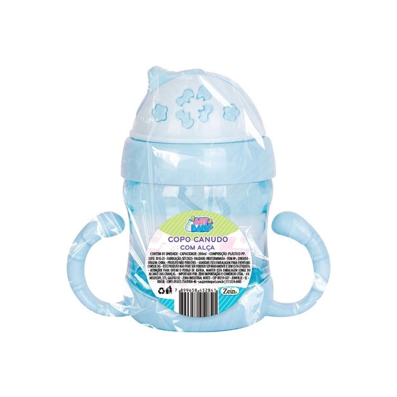 Copo Infantil Com Alça E Canudo Com Tampa 200ml