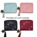 Carteira De Mão Pequena Feminina Com Corações Porta Cartão