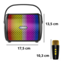 Caixa De Som Com Microfone Bluetooth Alça Led RGB Potente