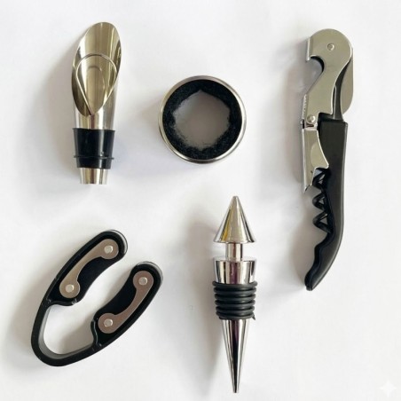 Kit Para Vinho 5 Peças Abridor Com Estojo Especial 2