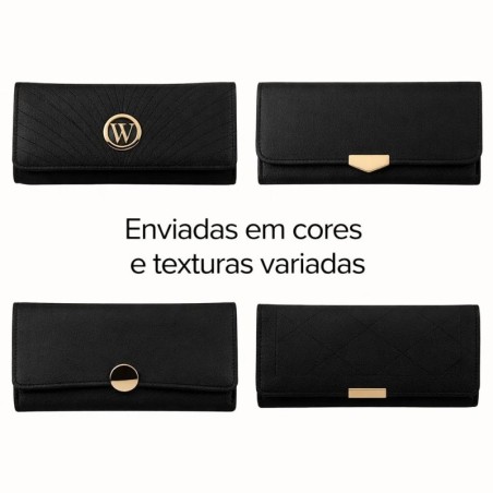 Carteira Feminina Média Alça Removível Textura Em Relevo Cruzado