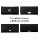 Carteira Feminina Média Alça Removível Textura Em Relevo Cruzado