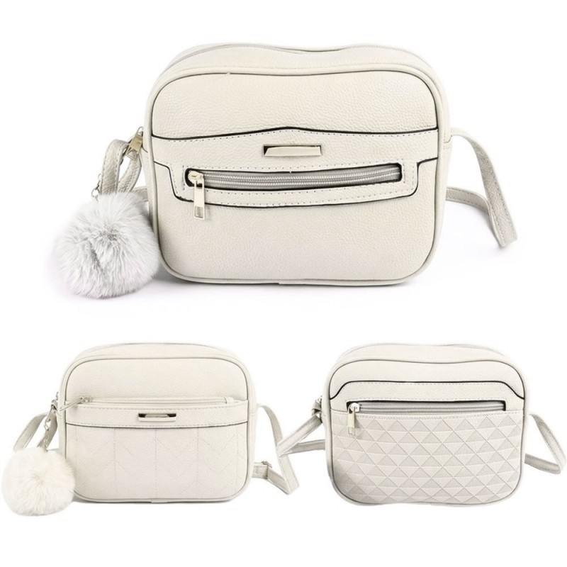 Bolsa Transversal Média Com Alça Fixa 3 Bolsos