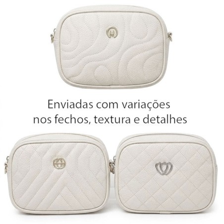 Bolsa Feminina Transversal Média Texturizada Ombro 2