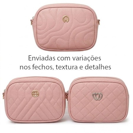 Bolsa Feminina Transversal Média Texturizada Ombro 2