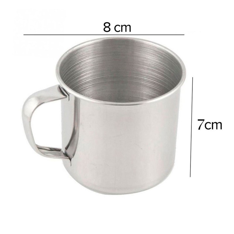 Caneca De Metal Inox 300ml Com Alça