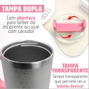 Caneca Garrafa Copo Térmico Inox Degrade Com Glitter 1200ml