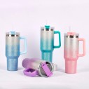 Caneca Garrafa Copo Térmico Inox Degrade Com Glitter 1200ml