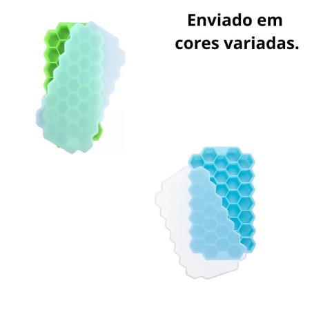 Forma De Gelo 37 Cavidades Colmeia De Silicone Com Tampa