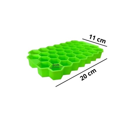 Forma De Gelo 37 Cavidades Colmeia De Silicone Com Tampa