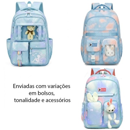 Mochila Feminina Escolar Colorida Estampada Grande 2