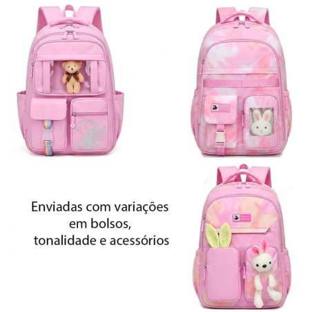 Mochila Feminina Escolar Colorida Estampada Grande 2