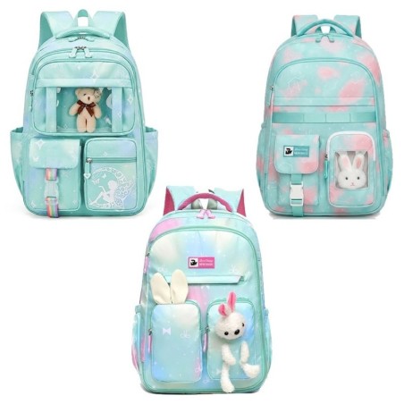 Mochila Feminina Escolar Colorida Estampada Grande