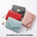Carteira Feminina Pequena Com Chaveiro Franja E Coração