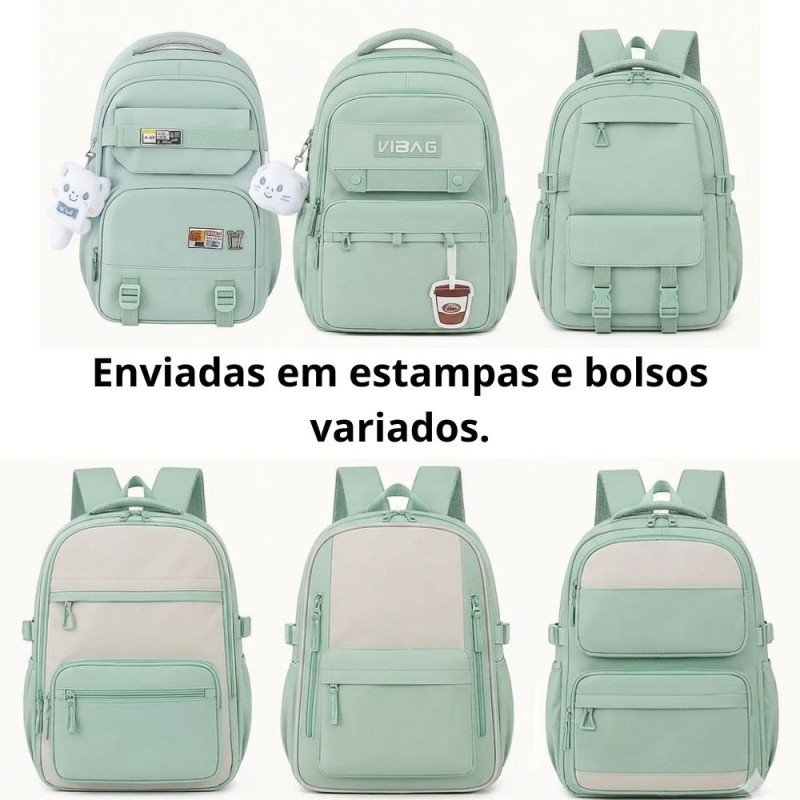Mochila Universitária Feminina Casual Grande