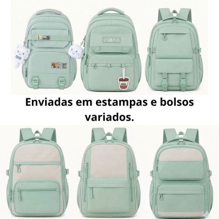 Mochila Universitária Feminina Casual Grande