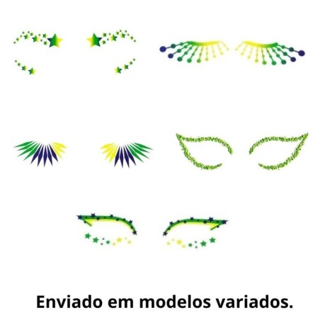 Adesivo Facial Bandeira Do Brasil Modelos Sortidos