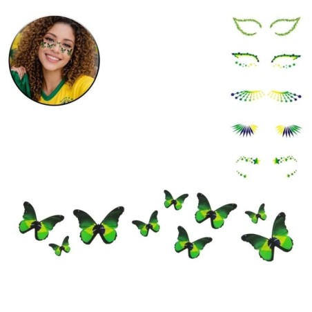 Adesivo Facial Bandeira Do Brasil Modelos Sortidos