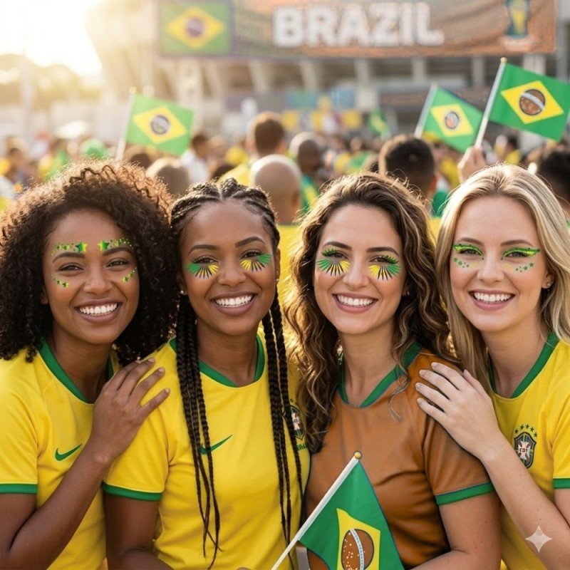 Adesivo Facial Bandeira Do Brasil Modelos Sortidos