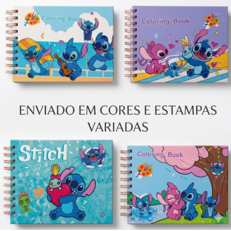 Livro De Colorir Stitch Encadernado Com Capa Dura E Brilhante 48págs