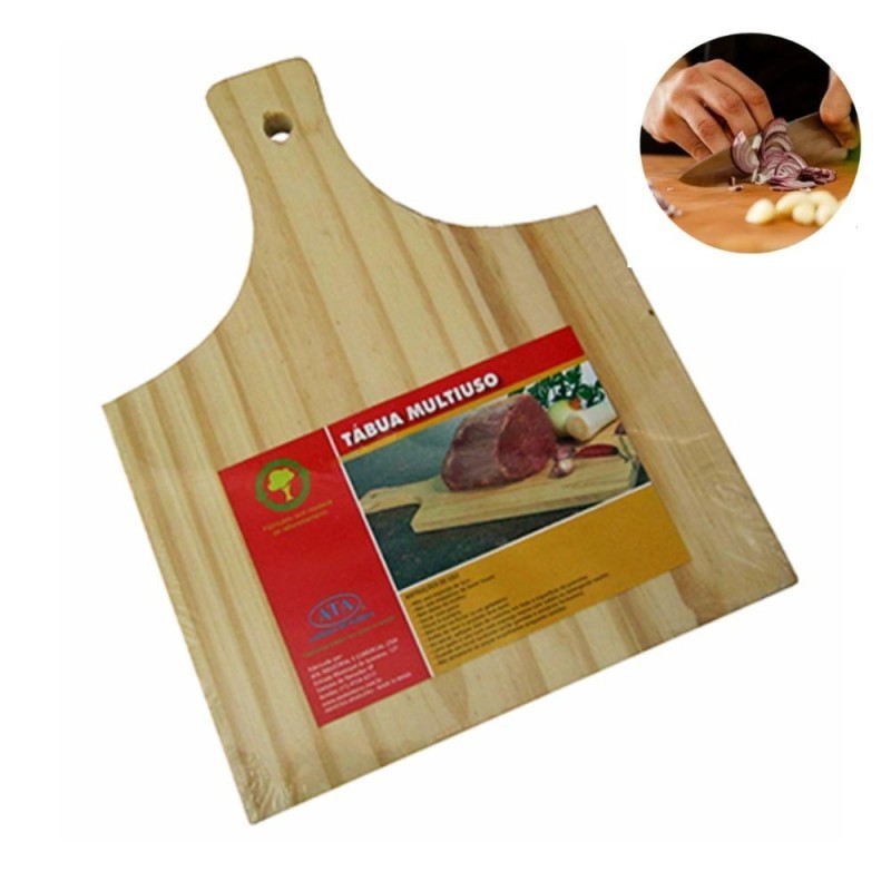 Tábua Para Corte De Madeira Com Pegador Multiuso 28cm x 20cm