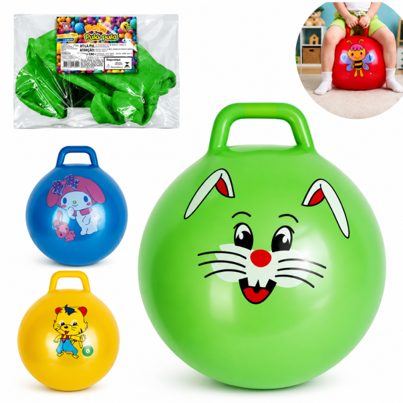Bola Pula Pula Infantil Perolada Colorida 45cm