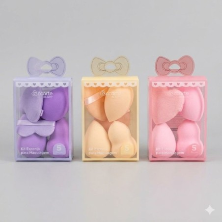 Kit Esponja Para Maquiagem Modelos Diversos 5 Peças