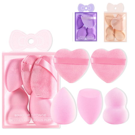 Kit Esponja Para Maquiagem Modelos Diversos 5 Peças