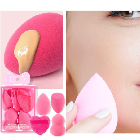 Kit Esponja Para Maquiagem Modelos Diversos 5 Peças