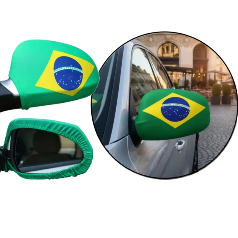 Bandeira Para Retrovisor Brasil Copa Mundo 20x20cm