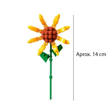 Bloco De Montar Florista Brinquedo Criativo Flores Sortidas