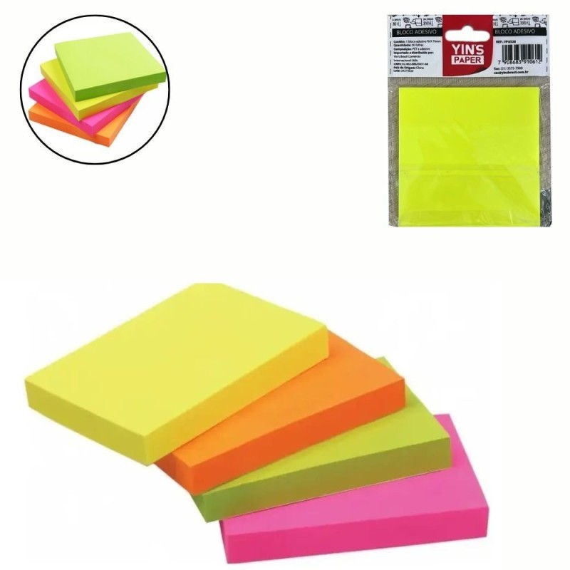 Bloco Adesivo Transparente Com 50 Folhas 76mm