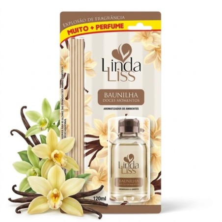Aromatizador De Ambientes Blister Baunilha 120ml Com Varetas