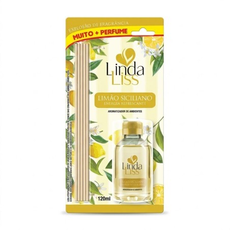 Aromatizador De Ambientes Blister Limão Siciliano 120ml Com Varetas