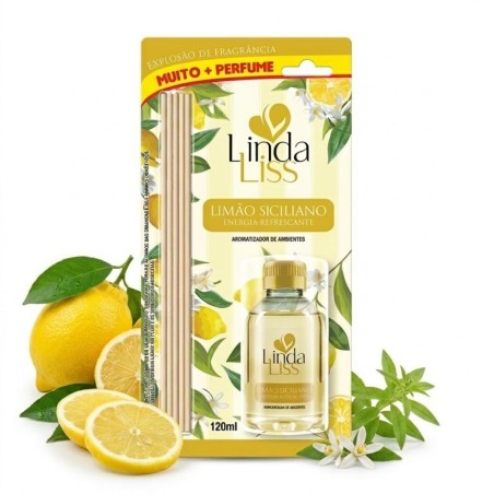 Aromatizador De Ambientes Blister Limão Siciliano 120ml Com Varetas