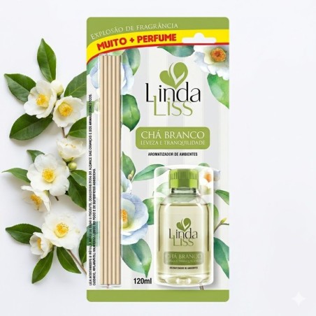Aromatizador De Ambientes Blister Chá Branco 120ml Com Varetas