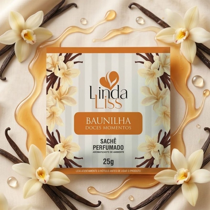 Sachê Perfumado Aromatizador De Ambientes Baunilha 25g