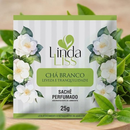 Sachê Perfumado Aromatizador De Ambientes Chá Branco 25g