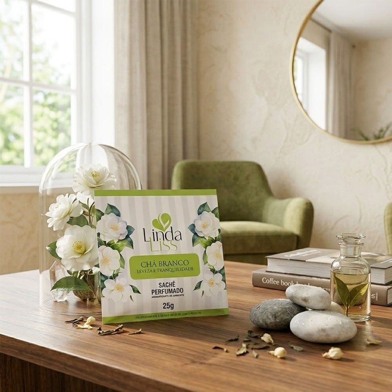 Sachê Perfumado Aromatizador De Ambientes Chá Branco 25g