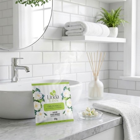 Sachê Perfumado Aromatizador De Ambientes Chá Branco 25g