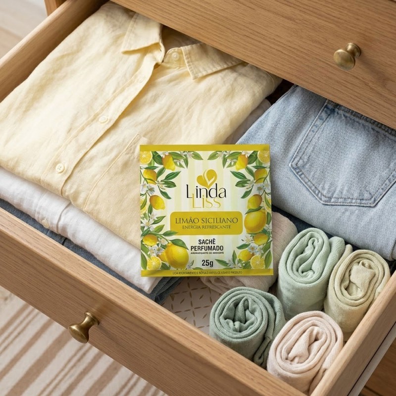 Sachê Perfumado Aromatizador De Ambientes Limão Siciliano 25g