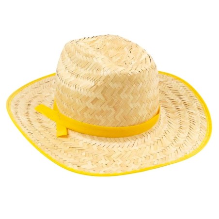 Chapéu De Palha Texano Adulto Festa Junina Com Fita Colorida
