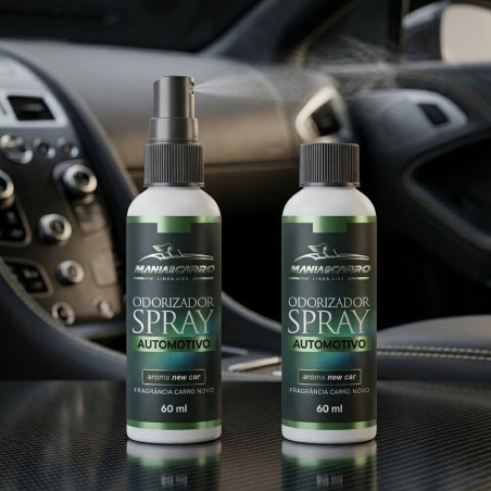 Odorizador Automotivo Em Spray 60 ml Fragrância New Car Com Refil