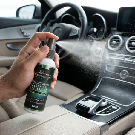 Odorizador Automotivo Em Spray 60 ml Fragrância New Car Com Refil 2