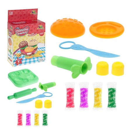 Kit Lanchonete Com Massinha Divertida Colorida De Brinquedo