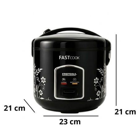 Panela De Arroz Elétrica 5 Copos 127V Preta Com Acessórios