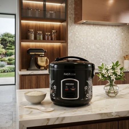 Panela De Arroz Elétrica 5 Copos 127V Preta Com Acessórios