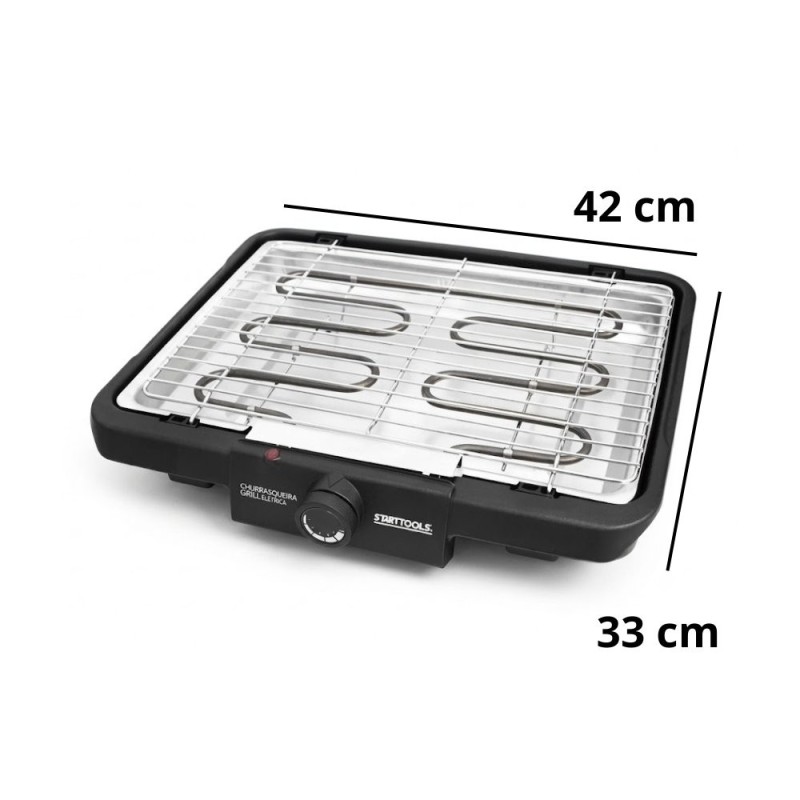 Churrasqueira Elétrica Grill 127 V Portátil Sem Fumaça 5 Temperaturas